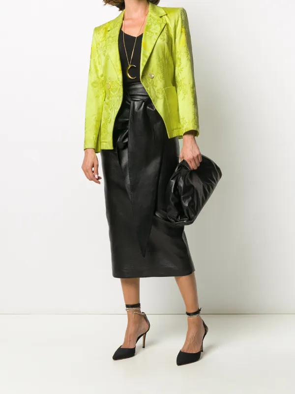 Saint Laurent Pre-Owned 1990s Floral Jacquard double-breasted