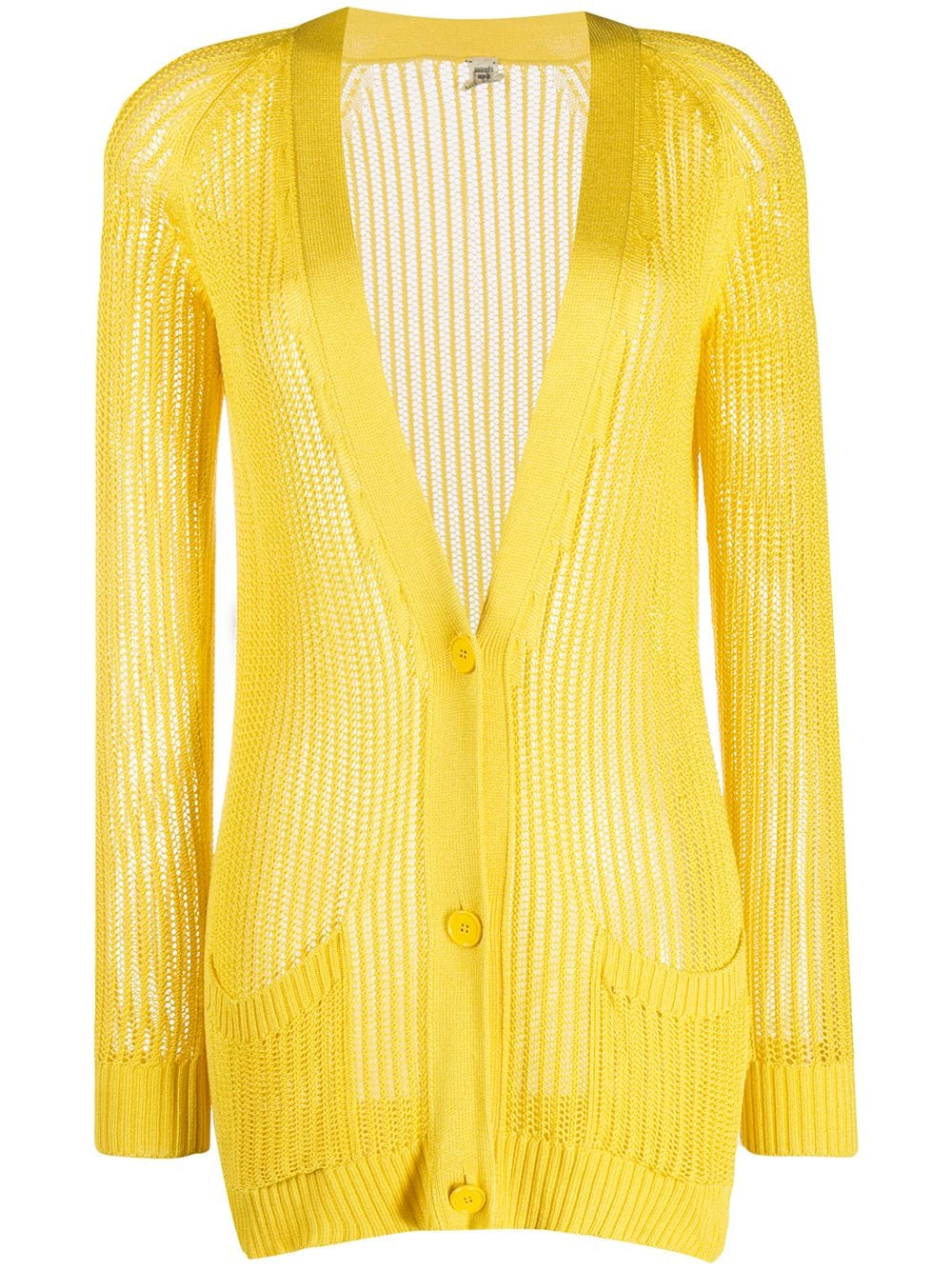 Pre-owned Hermes 2000s  Knitted Cardigan In Yellow