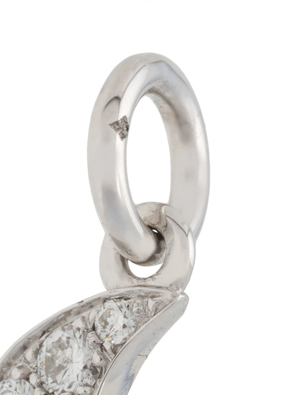 Shop Dodo 18kt White Gold Precious Moon Diamond Charm In Silver