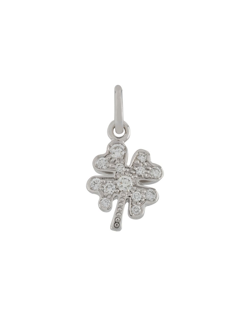 Shop Dodo 18kt White Gold Four-leaf Clover Diamond Charm In Silver