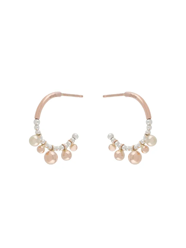 rose gold and silver earrings