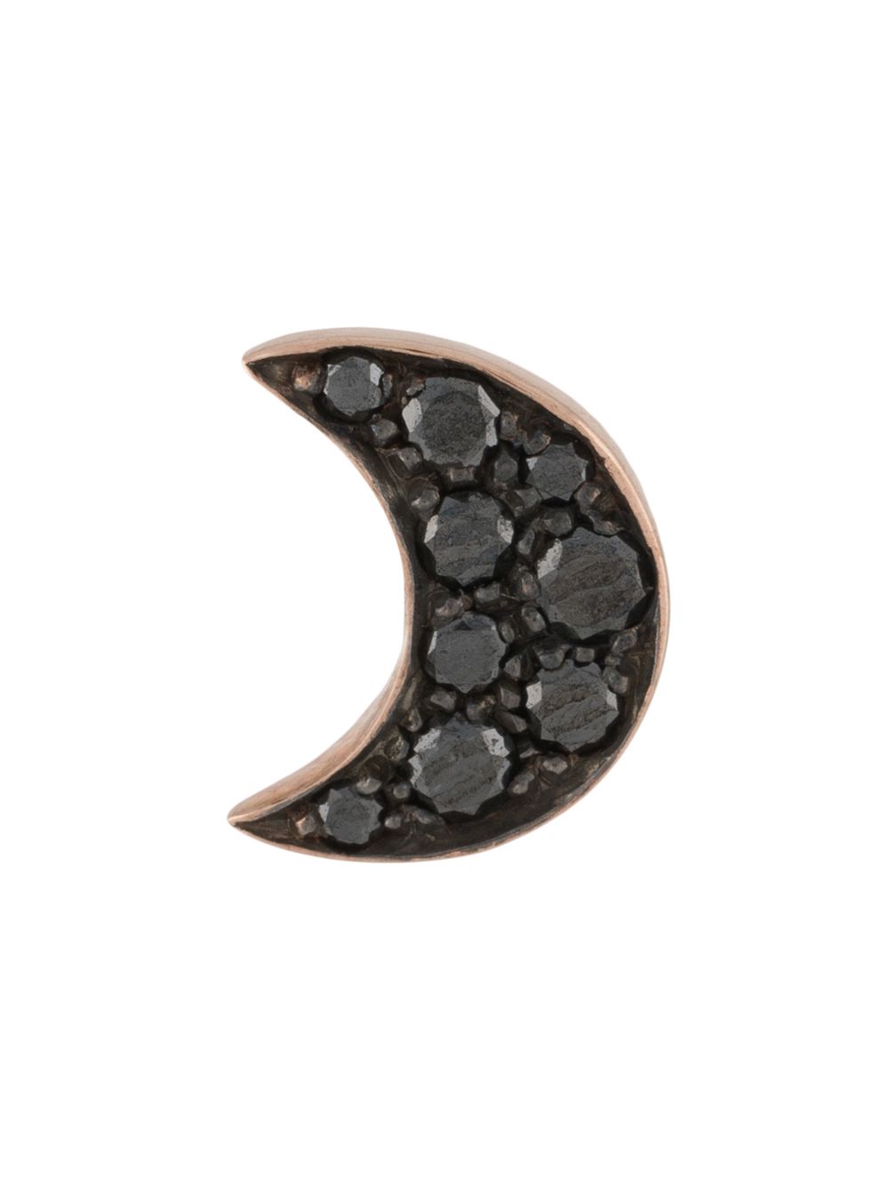 

Dodo 9kt rose gold diamond Moon single stud earring - Black