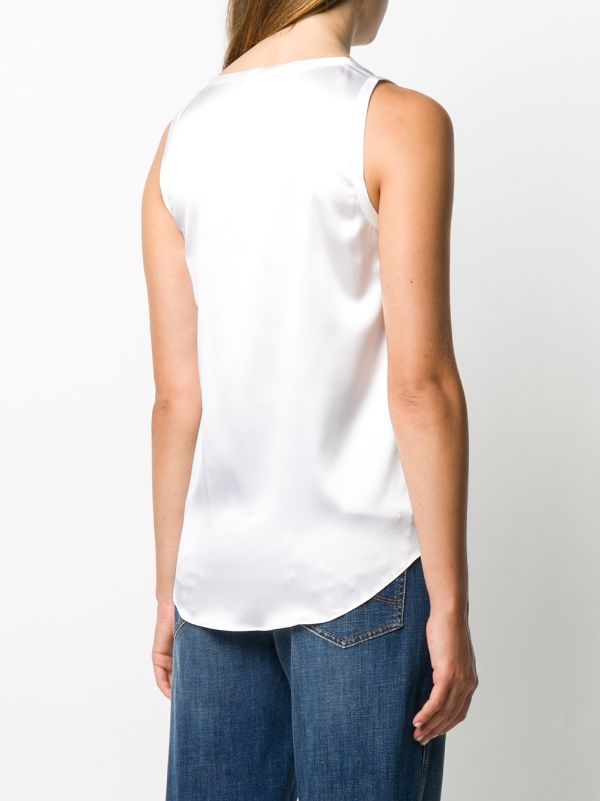 Brunello Cucinelli Sleeveless silk-blend Tank Top - Farfetch