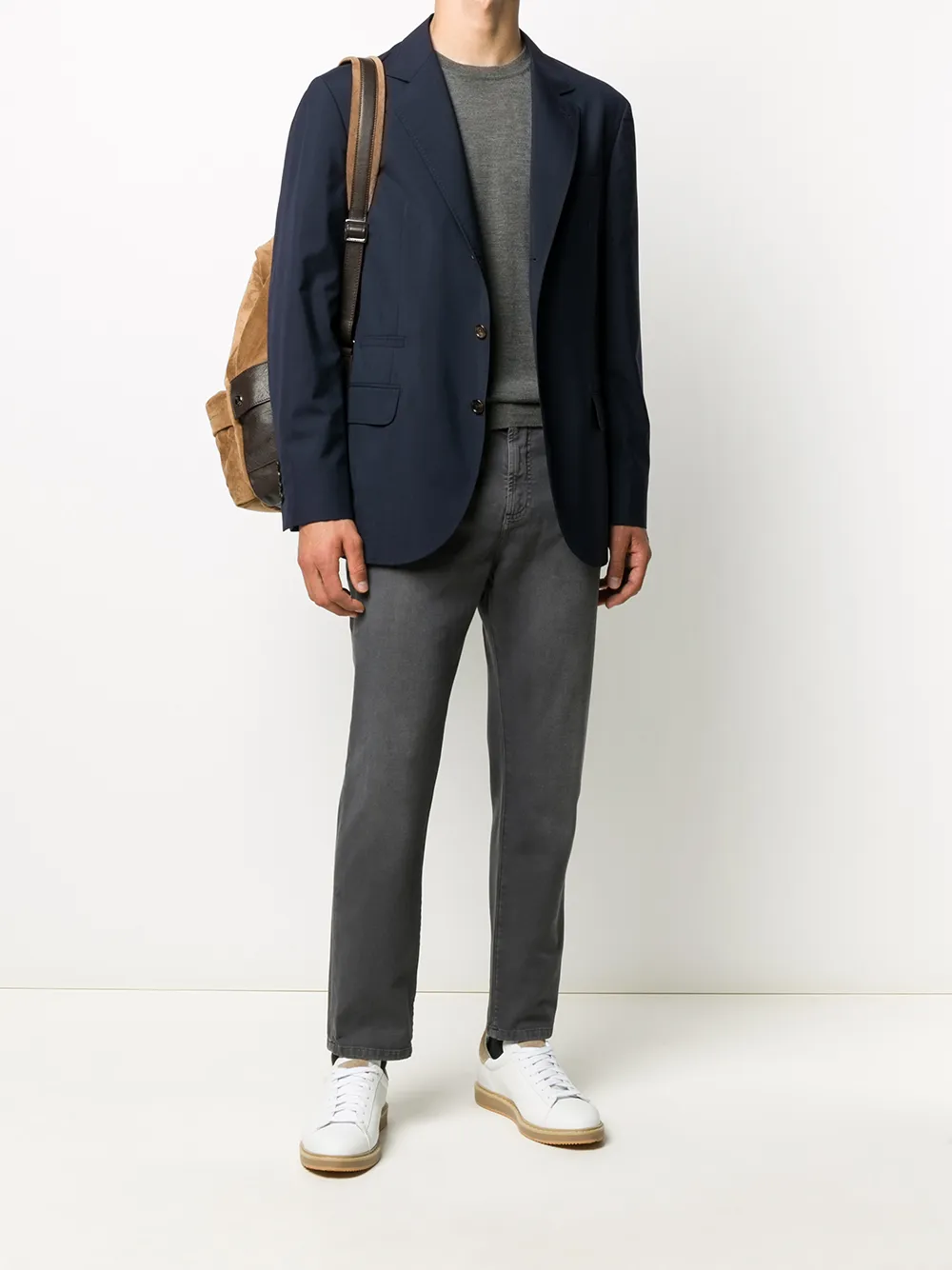Brunello Cucinelli Trui met ronde hals - Grijs