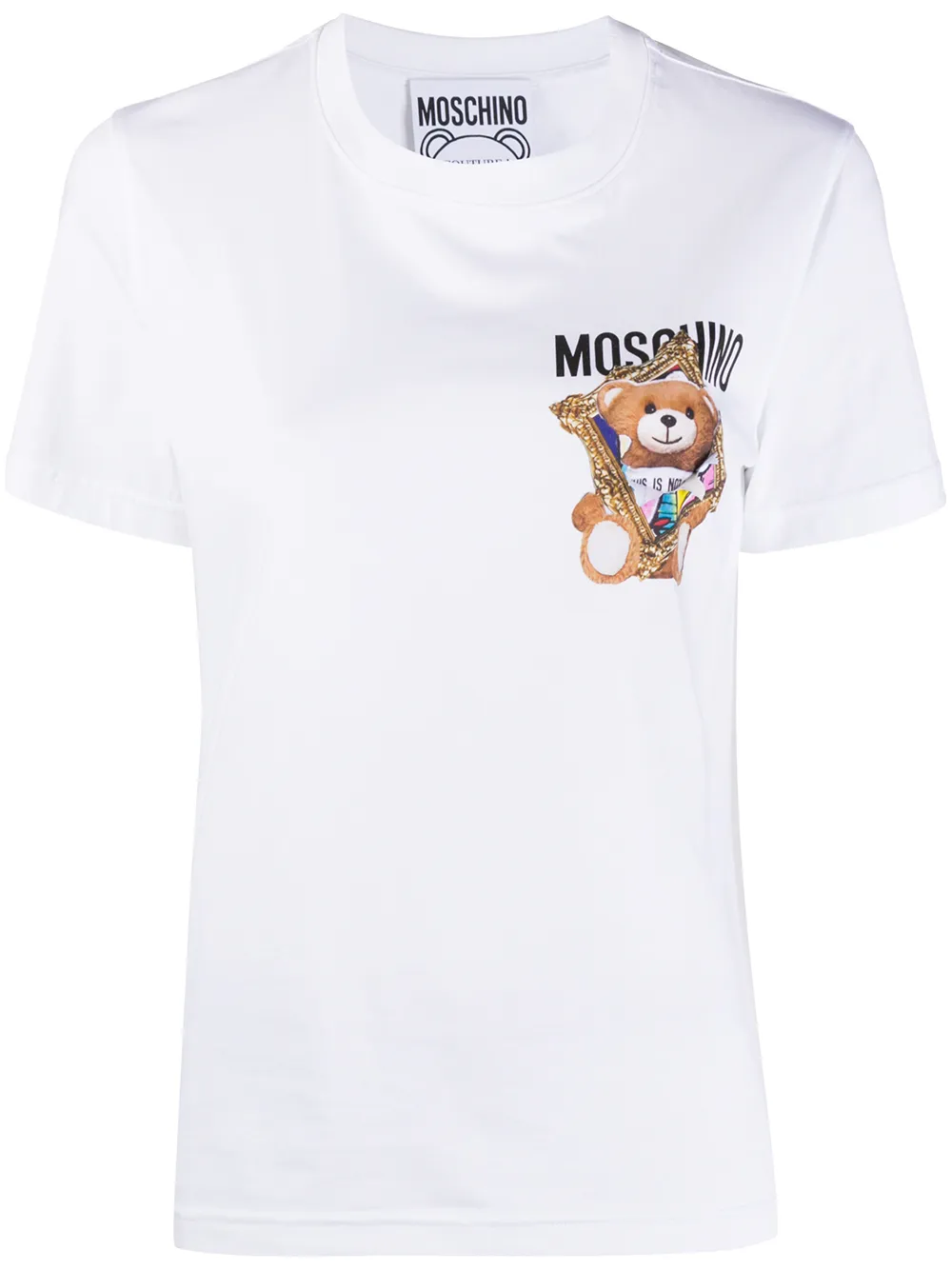 Moschino T-Shirt Mit Teddy-Print zkB73 SSLK7 Moschino T-Shirt Mit Teddy-Print zkB73 SSLK7