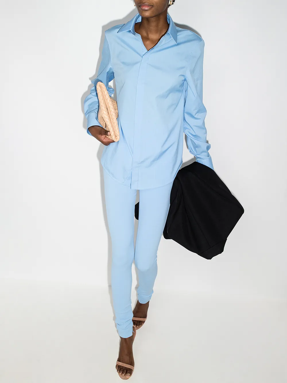 WARDROBE.NYC Legging met zijrits Blauw