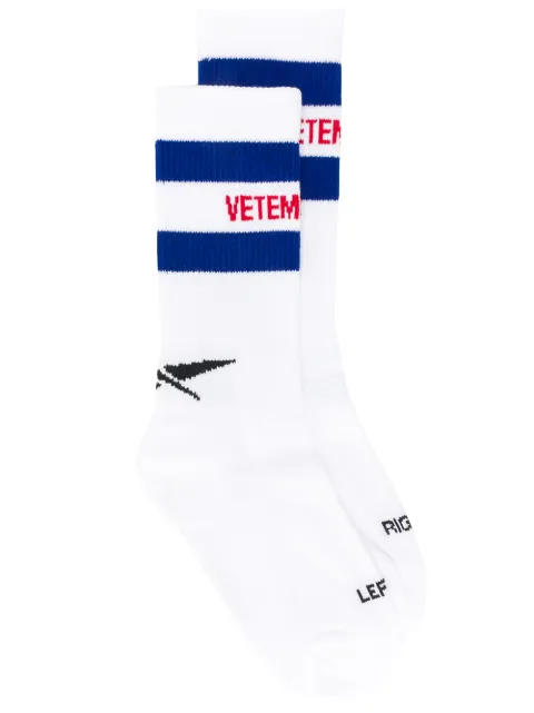 Vetements Носки с Логотипом и Полосками Из Коллаборации с Reebok - Farfetch