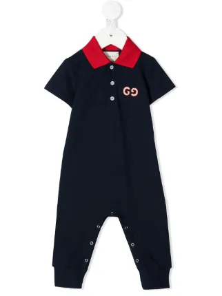 Gucci Kids logo embroidered romper 