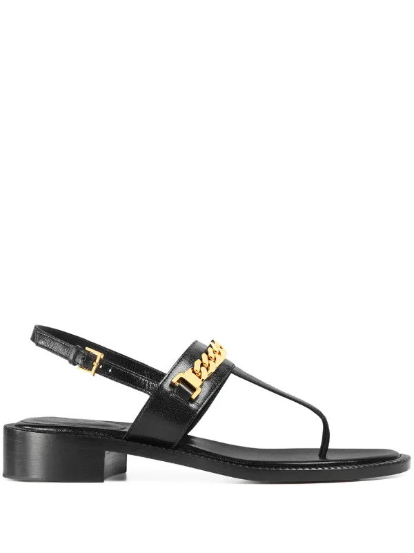 black gucci thong sandals