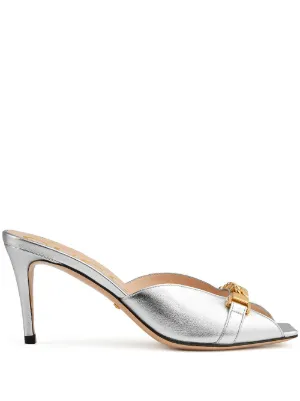 gucci mules silver