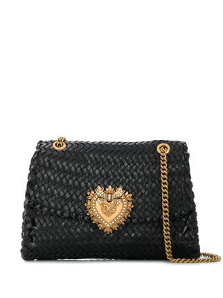 Dolce & Gabbana Devotion Medium Shoulder Bag Black Quilted Napa