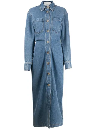 Nanushka button-up denim dress 