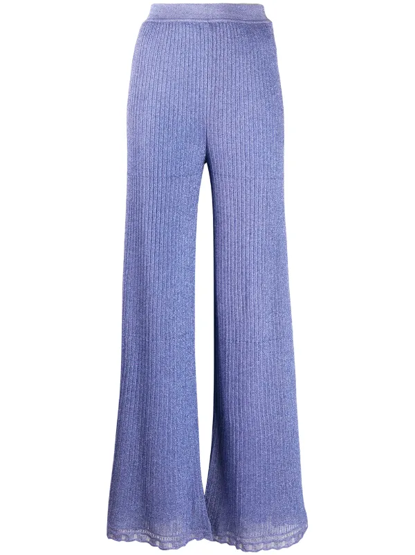 flared knit trousers