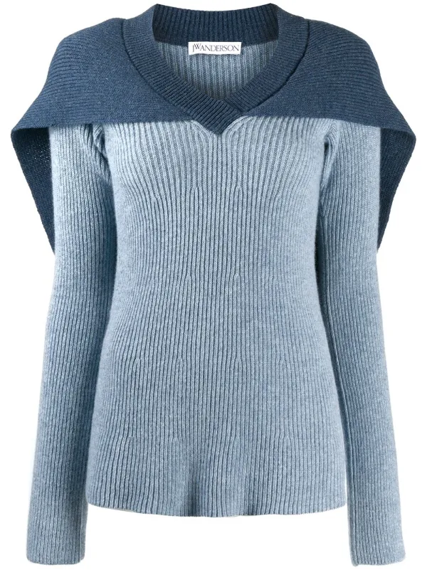 JW Anderson Cape Knitted Jumper in Blue