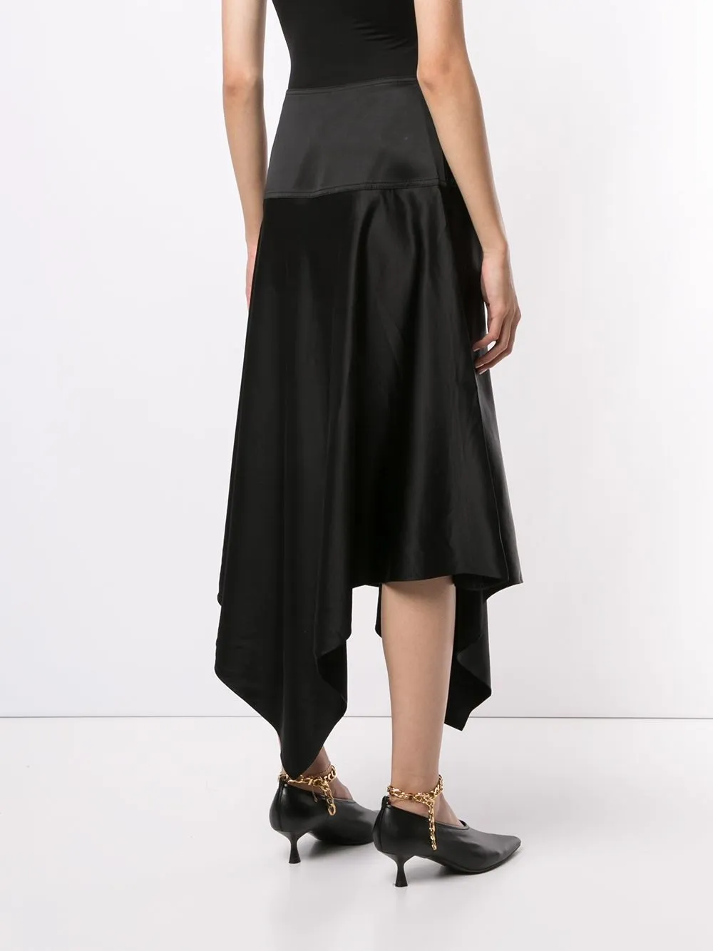 Shop Jw Anderson High-waisted Asymmetric-hem Skirt In Black