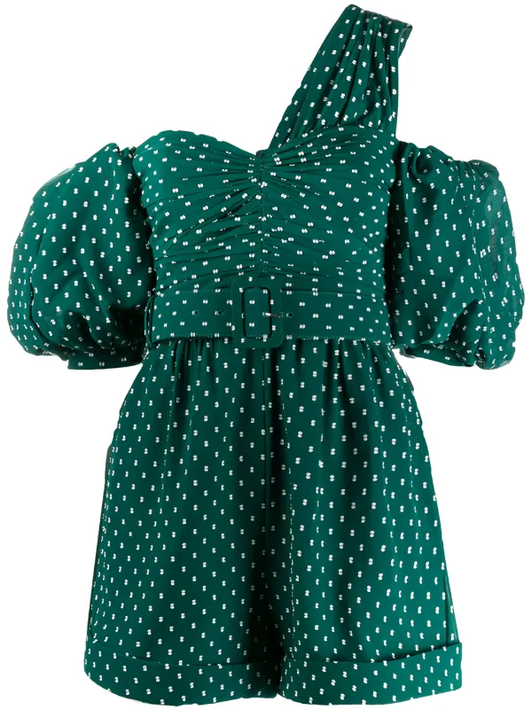 green polka dot playsuit