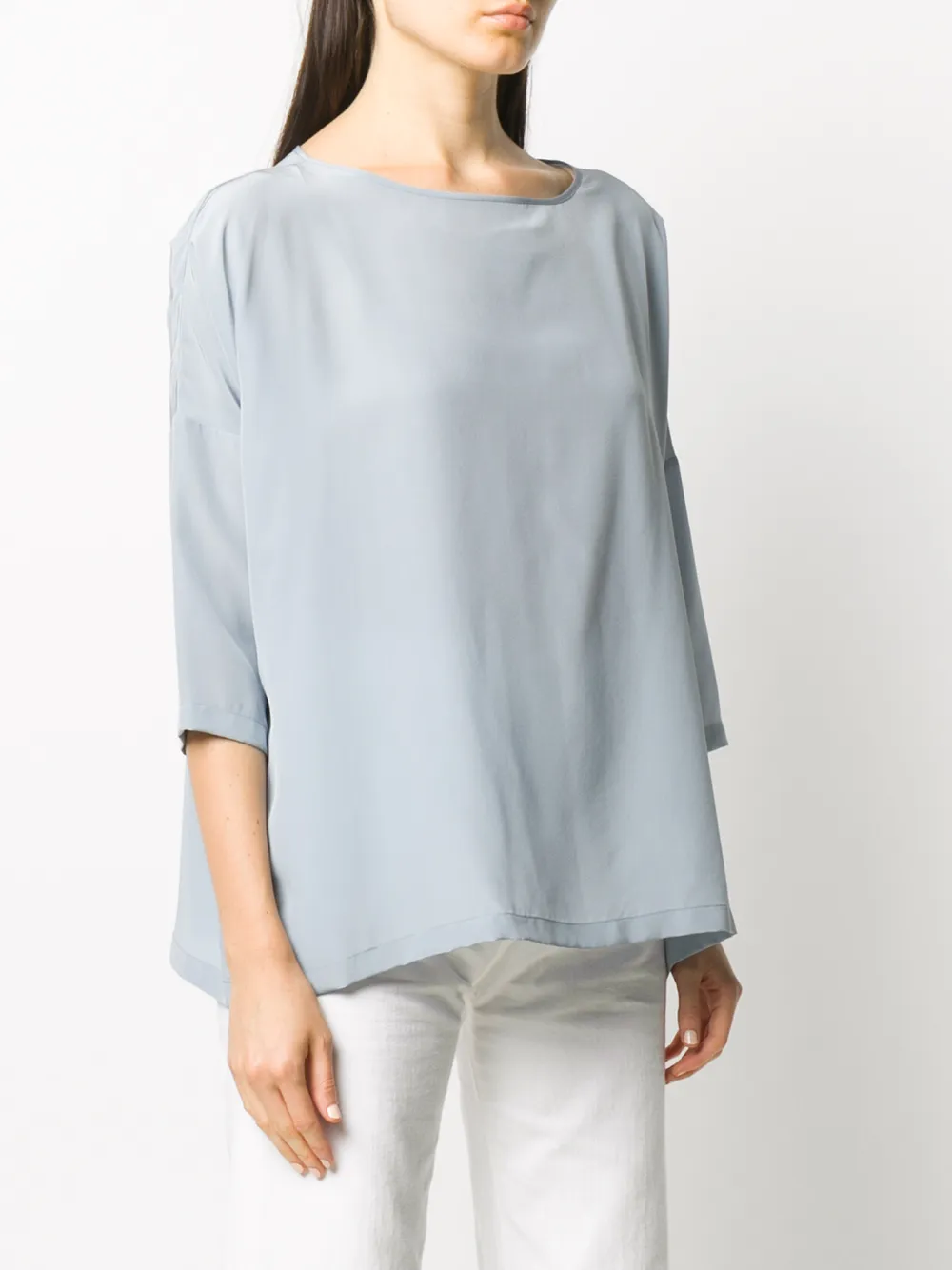  Missoni Cropped Sleeve Silk T-shirt - Blue 