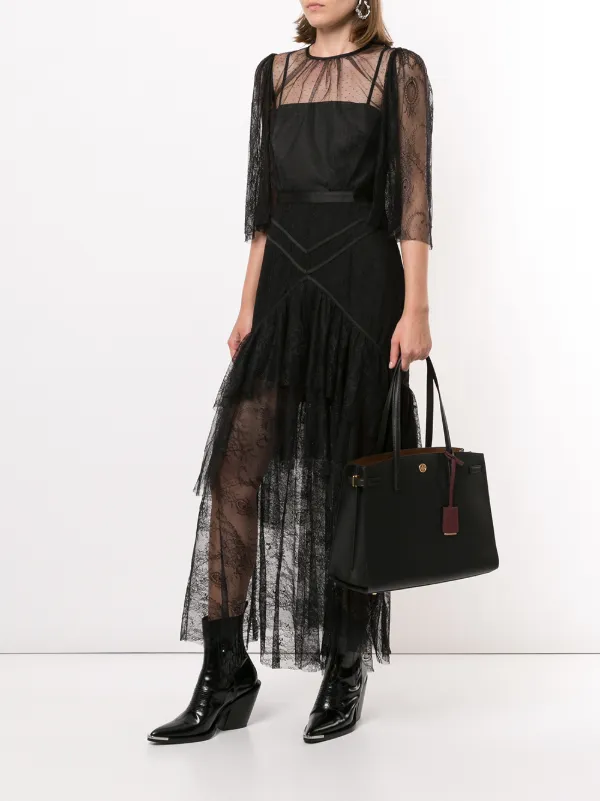 embroidered tulle bucket bolsa