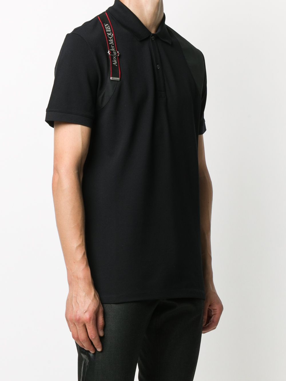 Alexander McQueen Logo harness-strap Polo - Shirt Farfetch
