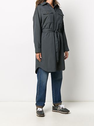 tie waist hooded coat展示图