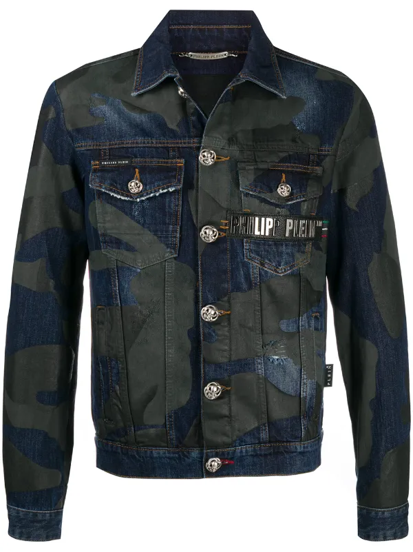 camo print denim jacket