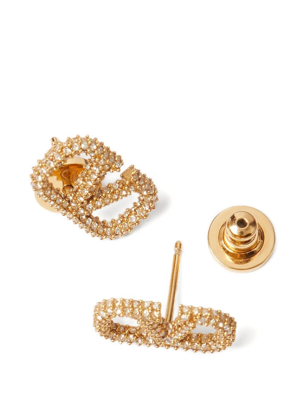  Valentino Garavani Vlogo Signature Ohrringe Mit Kristallen   Gold 