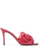 Image 1 of Valentino Garavani floral appliqué leather mules