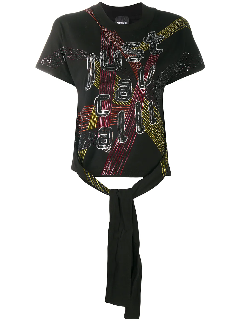 

Just Cavalli rhinestone knotted T-Shirt - Black