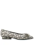Ferragamo Viva Gancini-woven ballerinas - Neutrals