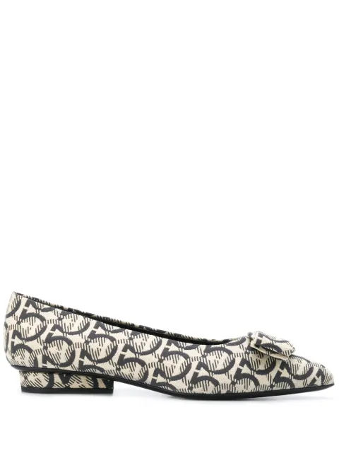 Ferragamo Viva Gancini-woven ballerinas