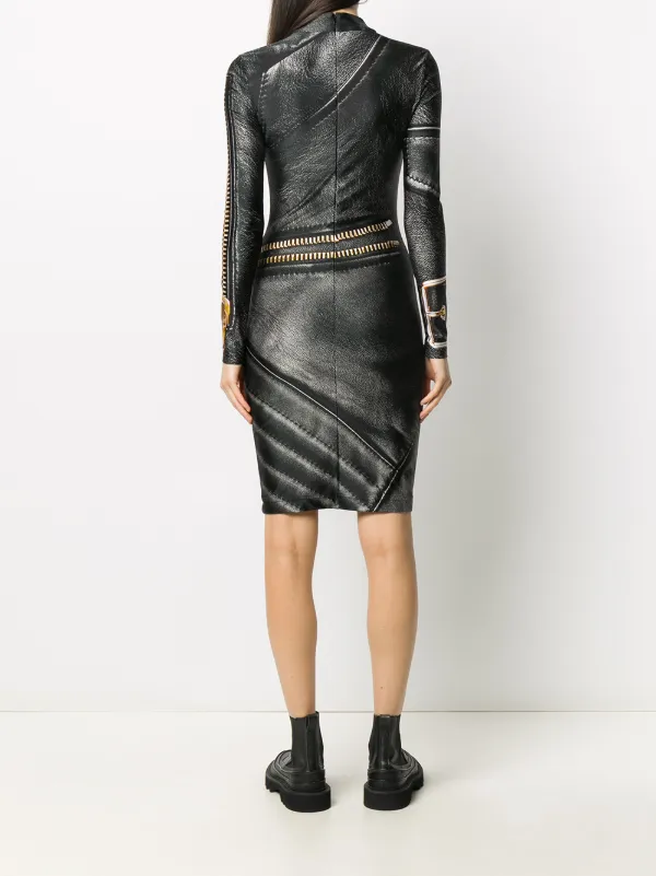 moschino black leather dress