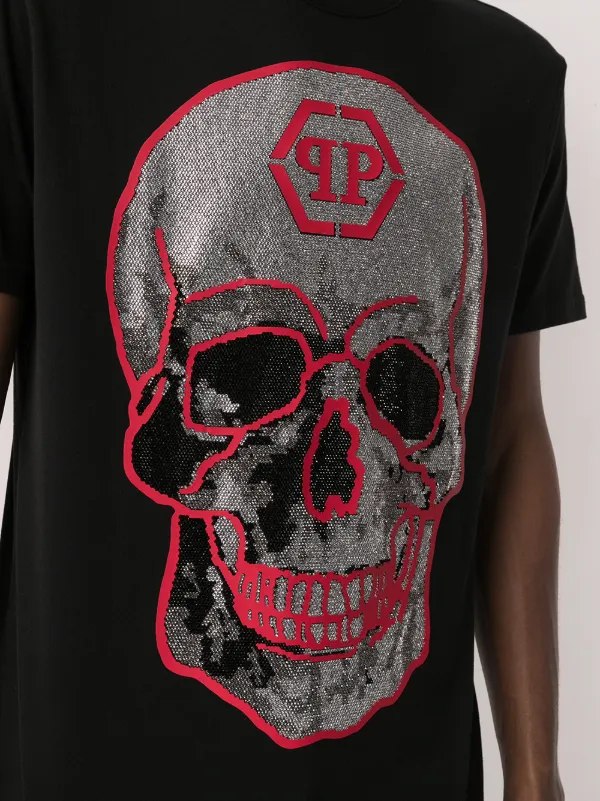 Una efectiva con las manos en la masa Locura Philipp Plein Playera Con Calavera De Strass - Farfetch