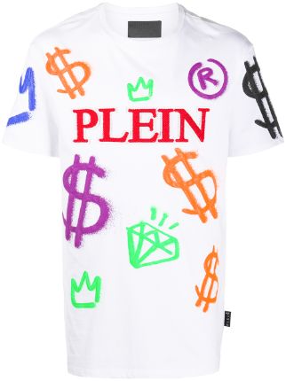 Philipp Plein Ss Graffiti Embroidered T-shirt In Black