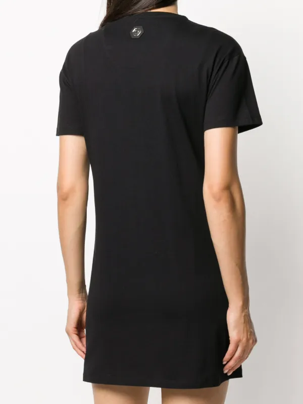 philipp plein black rhinestone dress