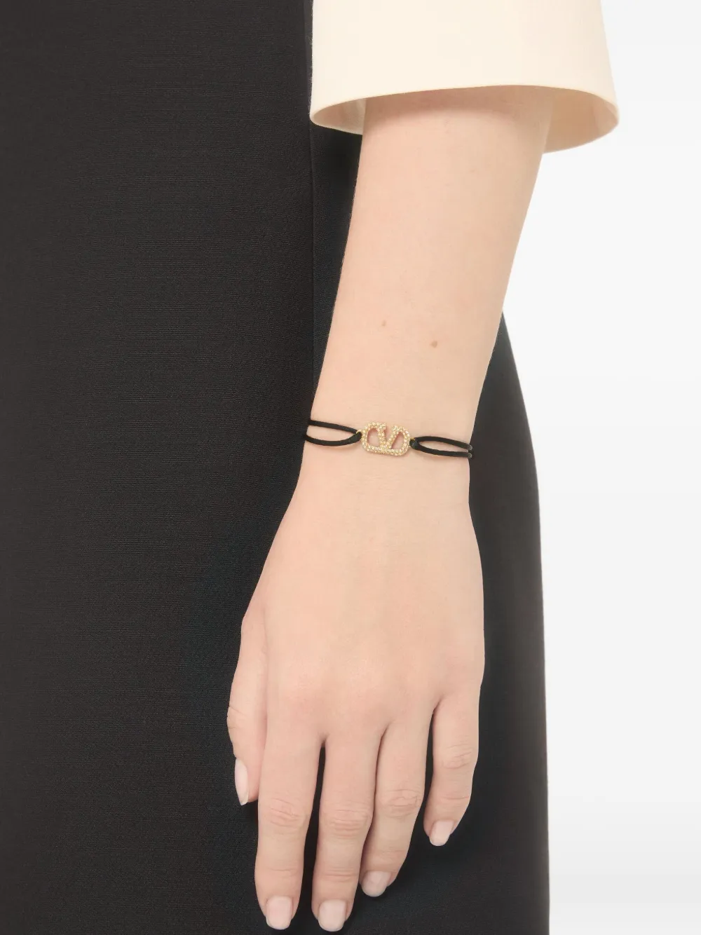  Valentino Garavani Vlogo Armband Mit Kristallen   Gold 