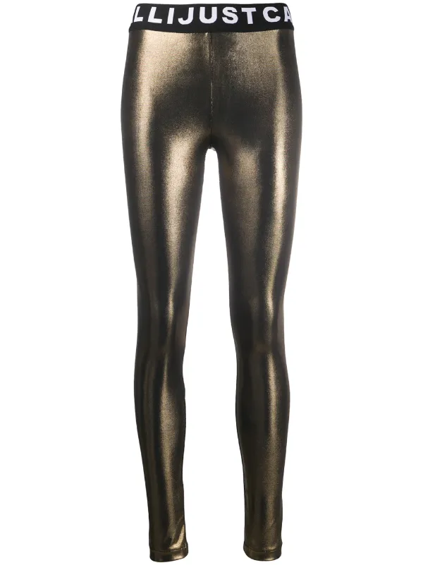 high waisted metallic leggings