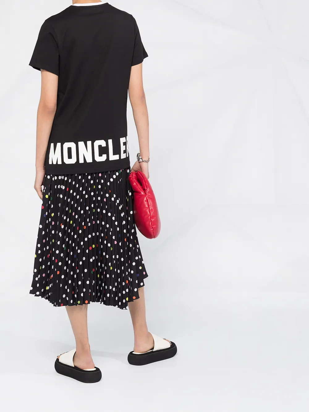 Moncler T-shirt met logoprint - Zwart