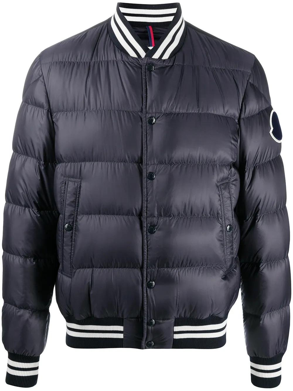 Shop Moncler Padded Bomber Jacket In Blue