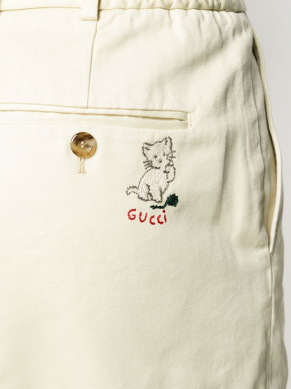 фото Gucci брюки чинос с вышитым логотипом
