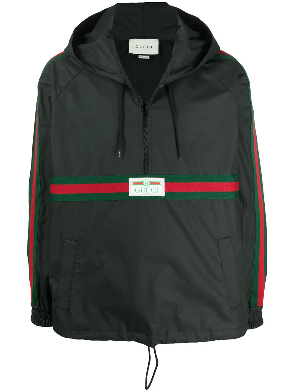 coated cotton windbreaker with gucci label