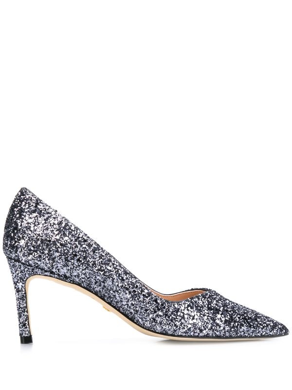 stuart weitzman silver pumps