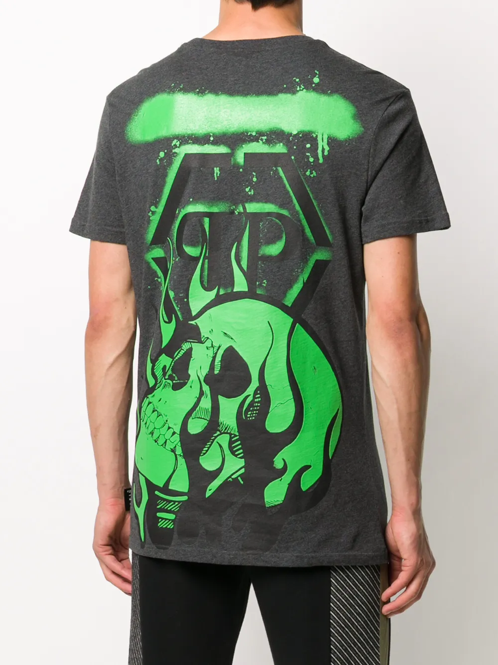 Philipp Plein T-shirt met doodskopprint Grijs
