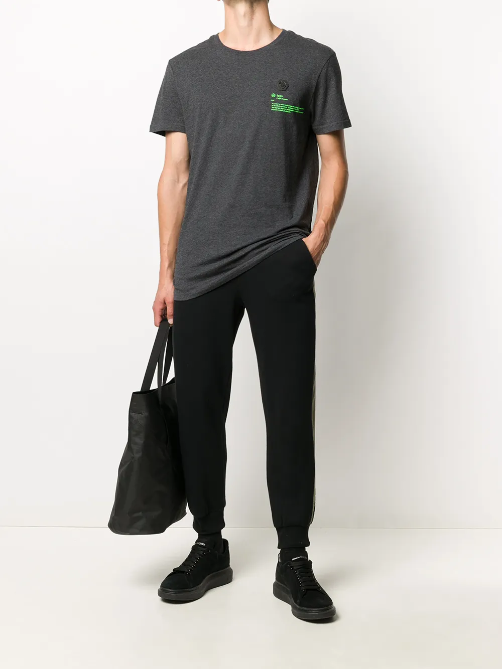 Philipp Plein T-shirt met doodskopprint Grijs