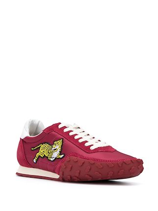 suede tiger appliqué trainers with high tread展示图