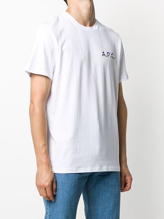 logo print round neck T-shirt展示图