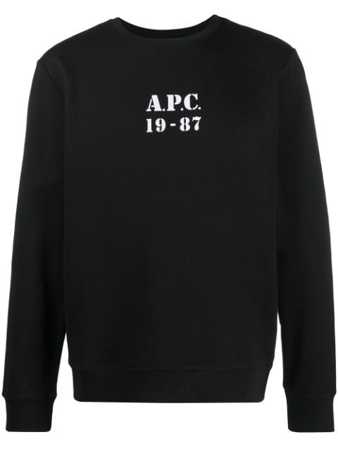 A.P.C. logo print round neck sweatshirt Men