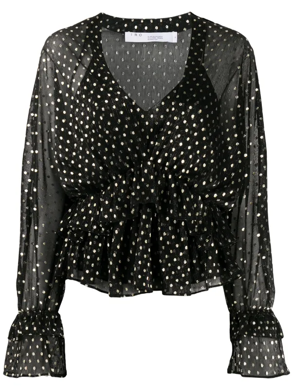 gold polka dot blouse