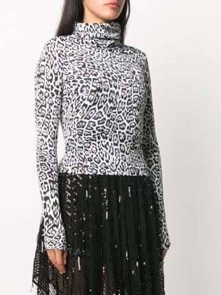 leopard roll-neck top展示图