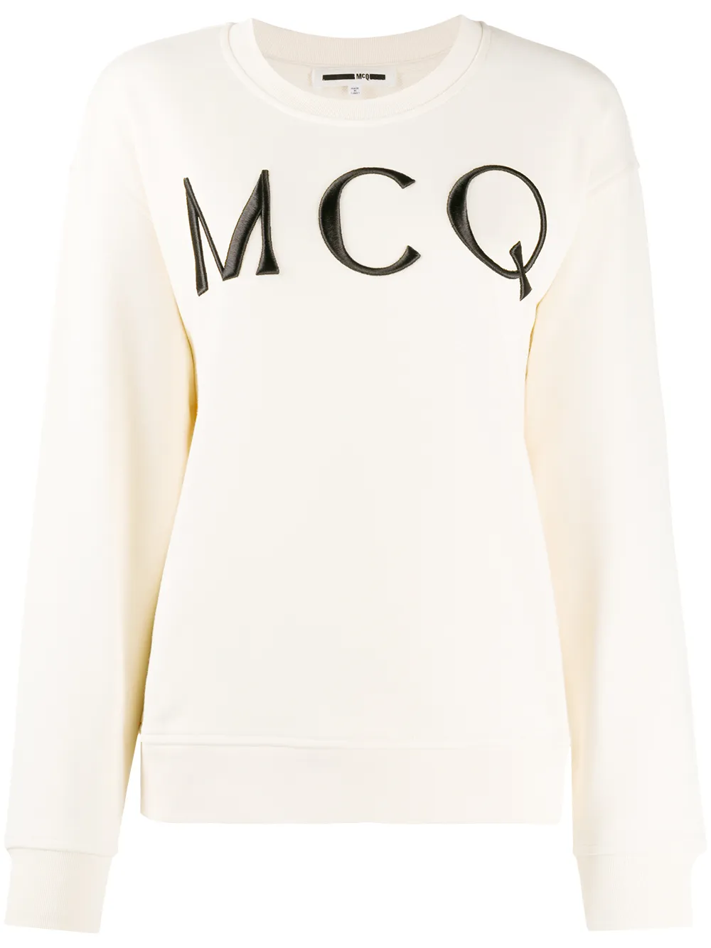 mcq alexander mcqueen embroidered logo cotton sweatshirt