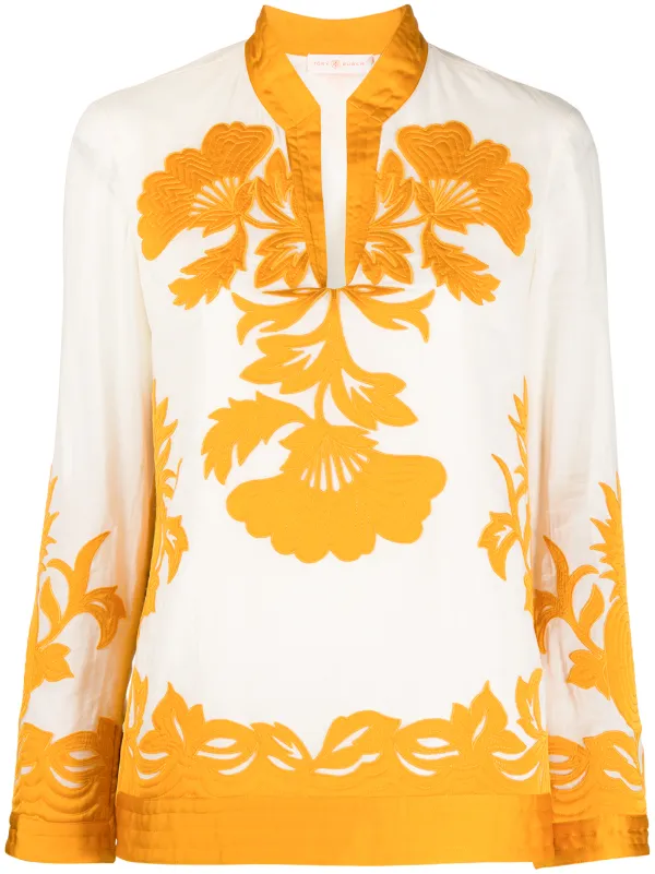 yellow floral tunic